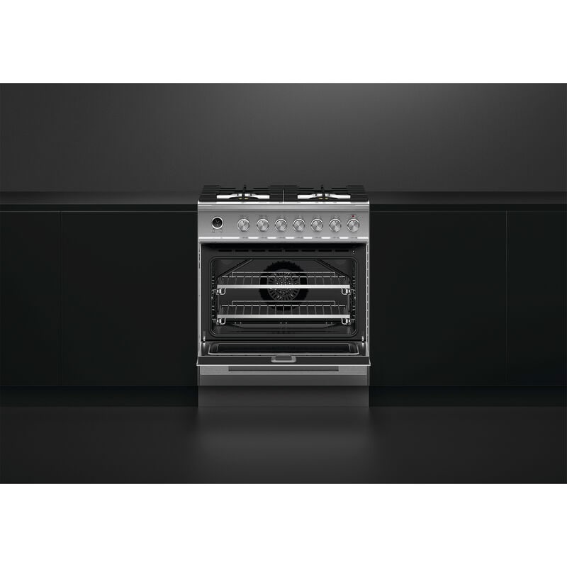 Fisher & Paykel Series 9 30 in. 3.5 cu. ft. True European Convection Dual Fuel Range with 4 Sealed Burners - Stainless Steel, , hires