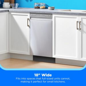 Midea 18 in. Front Control Dishwasher with 52 dBA Sound Level & Pocket Handle - Stainless Steel, , hires