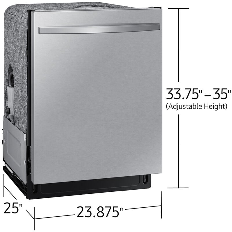 Samsung 24 in. Top Control Smart Dishwasher with 46 dBa Sound Level & 3rd-Rack - Stainless Steel, , hires
