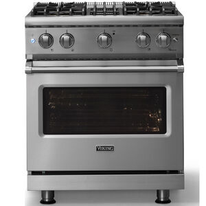 Viking 5 Series 30 in. 4.0 cu. ft. Standard Convection Gas Range with 4 Sealed Burners - Stainless Steel - Liquid Propane Gas, Polished Chrome Trim Option, , hires
