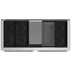 Wolf 60 in. 8.8 cu. ft. Double Oven Freestanding LP Gas Range with 6 Sealed Burners & Griddle - Stainless Steel, , hires