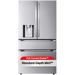 LG 36 in. 28.6 cu. ft. Smart 4-Door French Door Refrigerator with Ice & Water Dispenser - PrintProof Stainless Steel, PrintProof Stainless Steel, hires