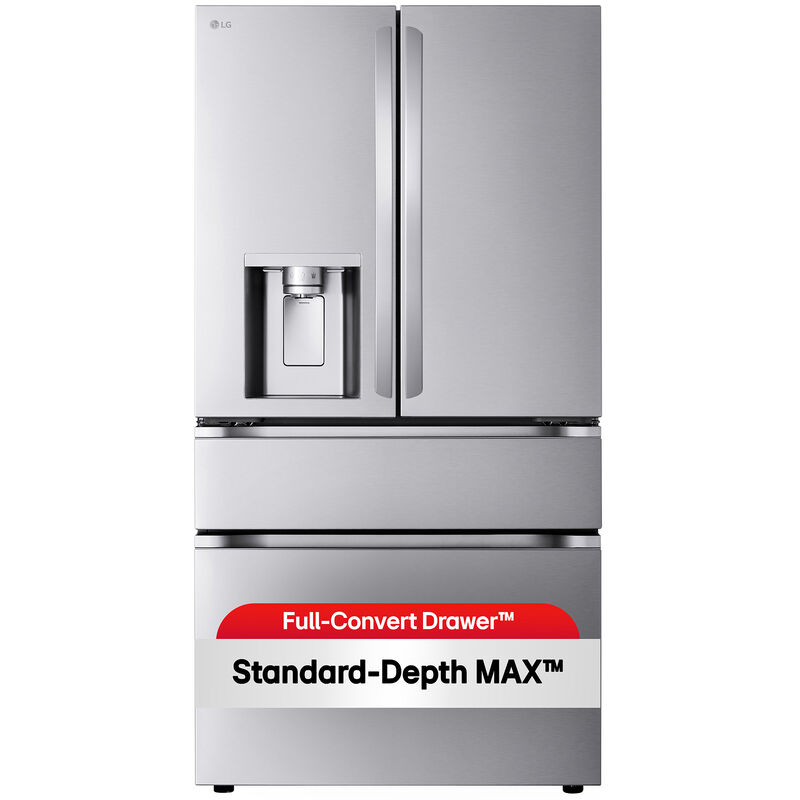 LG 36 in. 28.6 cu. ft. Smart 4-Door French Door Refrigerator with Ice & Water Dispenser - PrintProof Stainless Steel, PrintProof Stainless Steel, hires