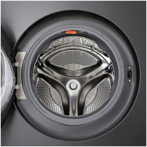 LG 29 in. 5.8 cu. ft. Smart Stackable Front Load Washer with Built-In Intelligence, TurboWash 360, EZ Dispense, Sanitize & Steam Cycle - Brushed Black Steel, , hires