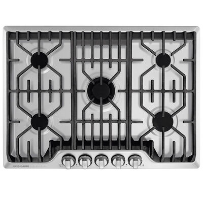 Frigidaire Professional 36 in. Natural Gas Cooktop with 5 Sealed Burners & Griddle - Stainless Steel | FPGC3677RS