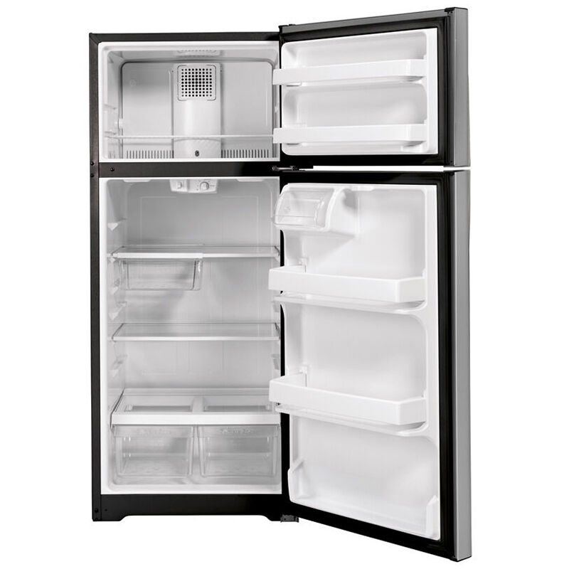 GE 28 in. 16.6 cu. ft. Top Freezer Refrigerator - Stainless Steel, Stainless Steel, hires