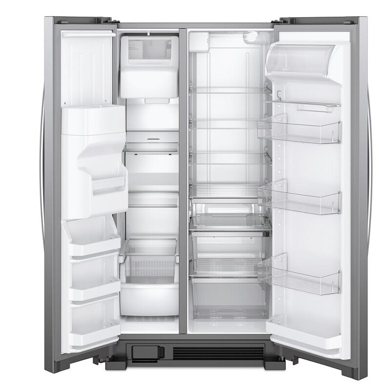 Whirlpool 36 in. 24.5 cu. ft. Side by Side Refrigerator with Ice & Water Dispenser - Fingerprint Resistant Stainless Steel, Stainless Steel, hires
