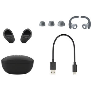 Sony - WF-SP800N/B True Wireless Noise-Cancelling In-Ear Headphones - Black, , hires