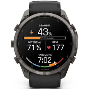 Garmin fenix 9 Pro 51 mm, AMOLED Smart Watch - Carbon Gray DLC Titanium with Black/Pebble Gray Silicone Band, , hires