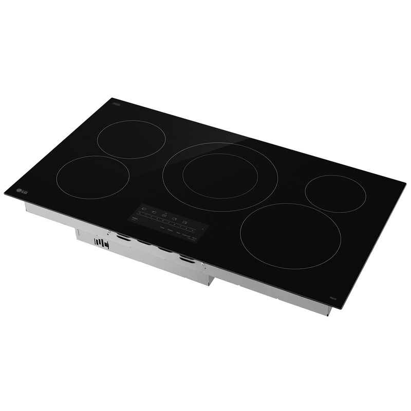 LG 36 in. 5-Burner Smart Electric Cooktop with Simmer Burner & Power Burner - Black, , hires