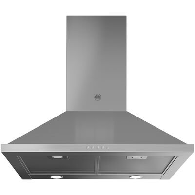Bertazzoni 30 in. Chimney Style Range Hood with 3 Speed Settings, 600 CFM, Convertible Venting & 2 LED Lights - Stainless Steel | KCH30XV