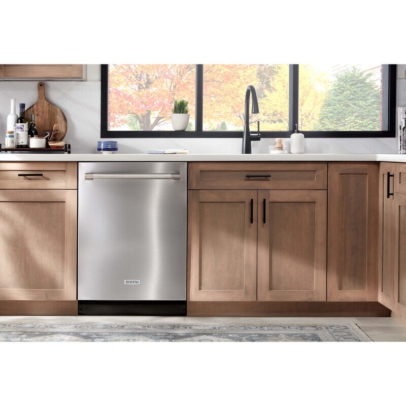Maytag 24 in. Top Control Dishwasher with 51 dBa Sound Level - Fingerprint Resistant Stainless, , hires