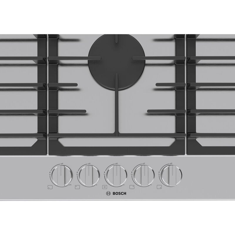 Bosch 300 Series 36 in. 5-Burner Natural Gas Cooktop with Simmer Burner & Power Burner - Stainless Steel, , hires