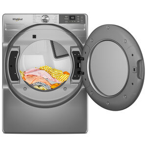 Whirlpool 27 in. 7.4 cu. ft. Smart Stackable Gas Dryer with Sensor Dry & Sanitize Cycle - Radiant Silver, Silver, hires