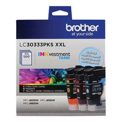 Brother INKvestment Tank Super High-Yield Color Ink Cartridge - 3 Pack | LC30333PKS
