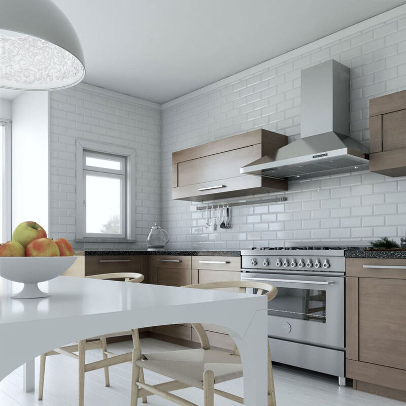 XO 48 in. Ducted Chimney Style Range Hood with 1000 CFM, 3 Fan Speeds & 2 Halogen Lights - Stainless Steel, , hires