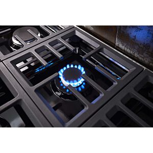 KitchenAid 36 in. 5.1 cu. ft. Smart True European Convection Dual Fuel Range with 6 Sealed Burners - Black, , hires