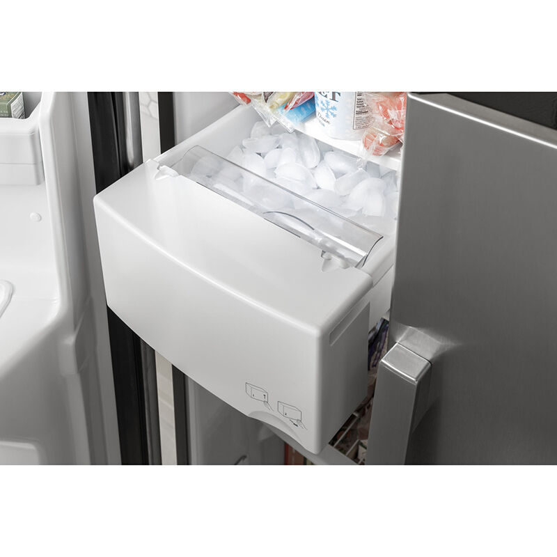 GE 36 in. 25.3 cu. ft. Side by Side Refrigerator with Ice & Water Dispenser - Fingerprint Resistant Stainless, Fingerprint Resistant Stainless, hires