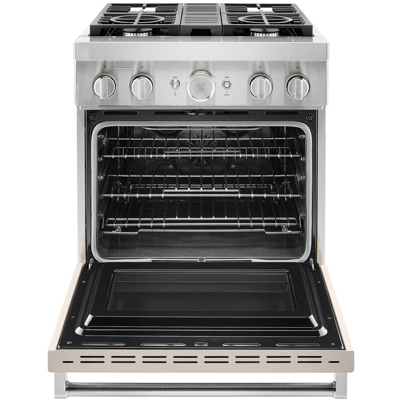 KitchenAid 30 in. 4.1 cu. ft. Smart True European Convection Dual Fuel Range with 4 Sealed Burners - Milkshake, , hires
