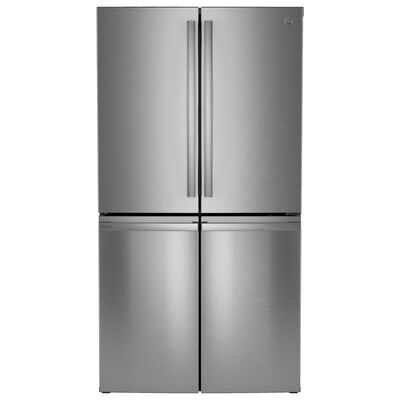 GE Profile 36 in. 22.9 cu. ft. Smart Counter Depth 4-Door French Door Refrigerator with Internal Water AutoFill Pitcher - Fingerprint Resistant Stainless | PHD23BYWFS