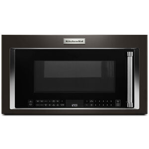 KitchenAid 30 in. 1.9 cu. ft. Over-the-Range Microwave with 10 Power Levels, 400 CFM & Sensor Cooking Controls - Black Stainless Steel with PrintShield Finish, Black Stainless Steel with PrintShield Finish, hires