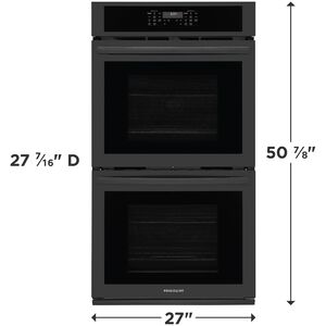 Frigidaire 27 in. 7.6 cu. ft. Top Control Electric Double Wall Oven with Standard Convection - Black, , hires