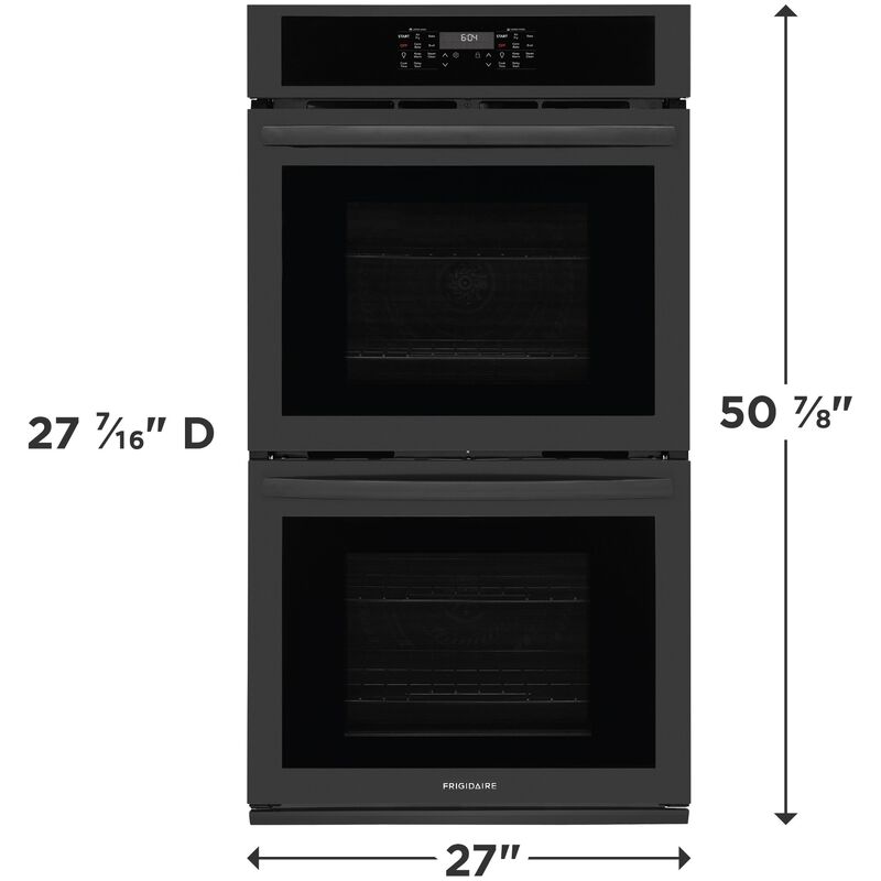 Frigidaire 27 in. 7.6 cu. ft. Top Control Electric Double Wall Oven with Standard Convection - Black, , hires