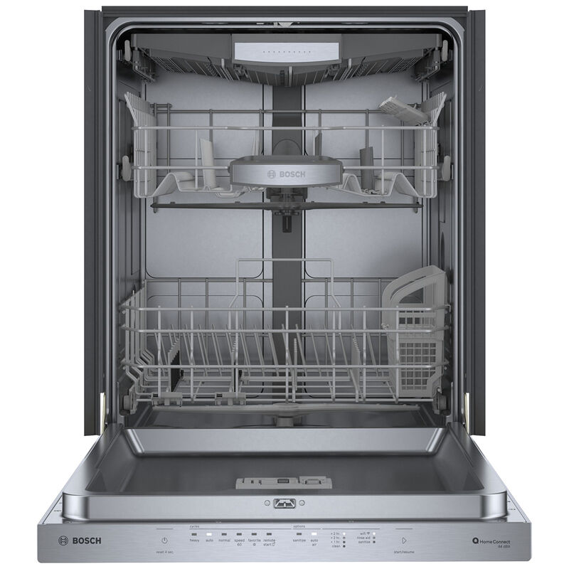 Bosch 500 Series 24 in. Smart Built-In Dishwasher with Top Control, 44 dBA Sound Level, 16 Place Settings, 8 Wash Cycles & Sanitize Cycle - Stainless Steel, Stainless Steel, hires