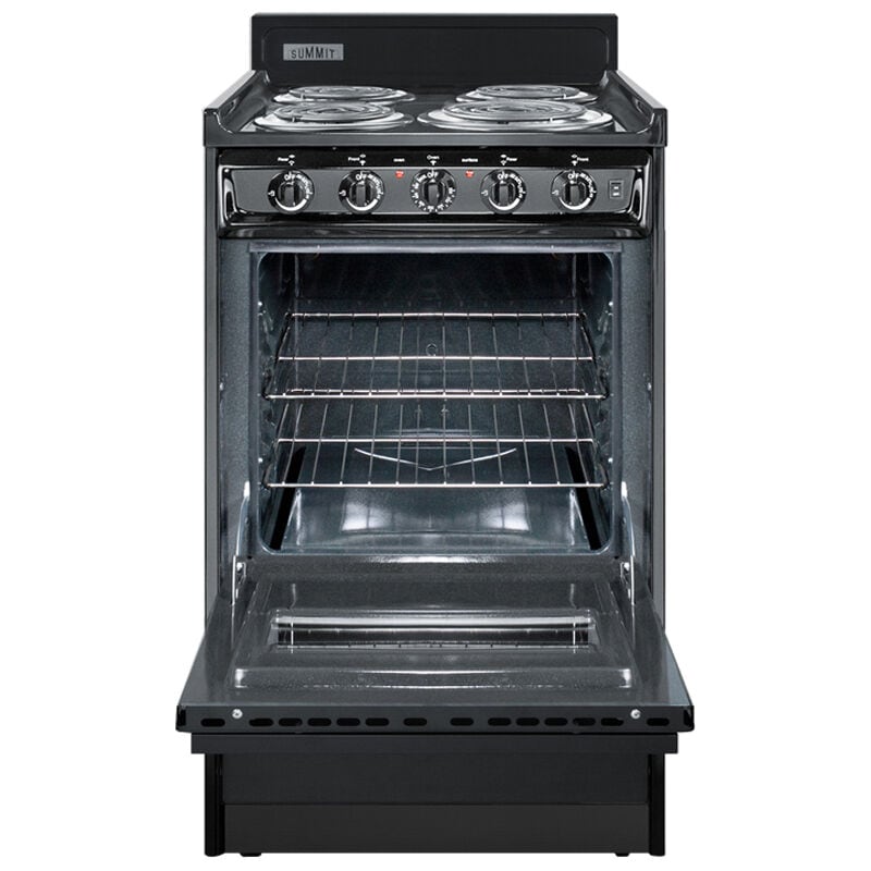 Summit 20 in. 2.4 cu. ft. Electric Range with Coil Burners - Black, , hires