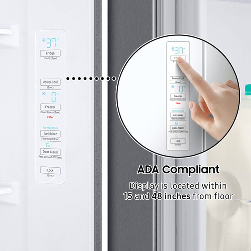 Samsung 36 in. 22.6 cu. ft. Smart Counter Depth Side-by-Side Refrigerator - Fingerprint Resistant Stainless Steel, Fingerprint Resistant Stainless, hires