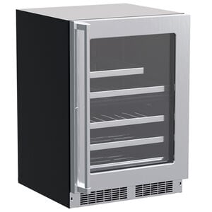 Marvel Professional 24 in. Built-in/Freestanding 5.0 cu. ft. Compact Beverage Center with Pull-Out Shelves & Digital Control - Stainless Steel, , hires