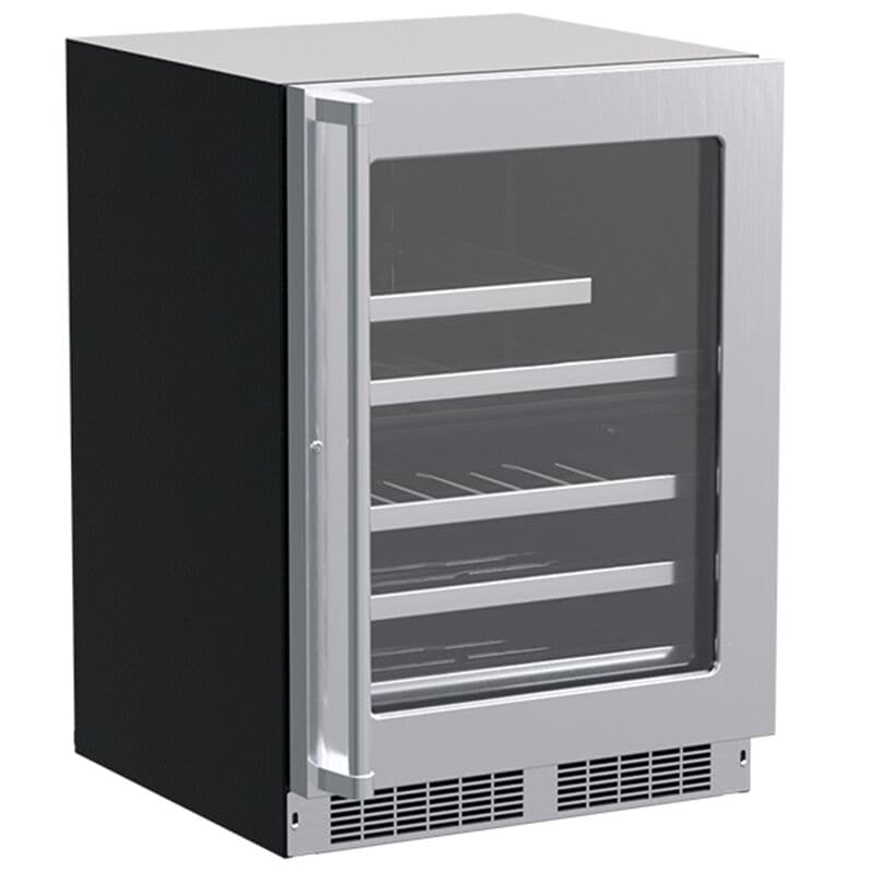 Marvel Professional 24 in. Built-in/Freestanding 5.0 cu. ft. Compact Beverage Center with Pull-Out Shelves & Digital Control - Stainless Steel, , hires