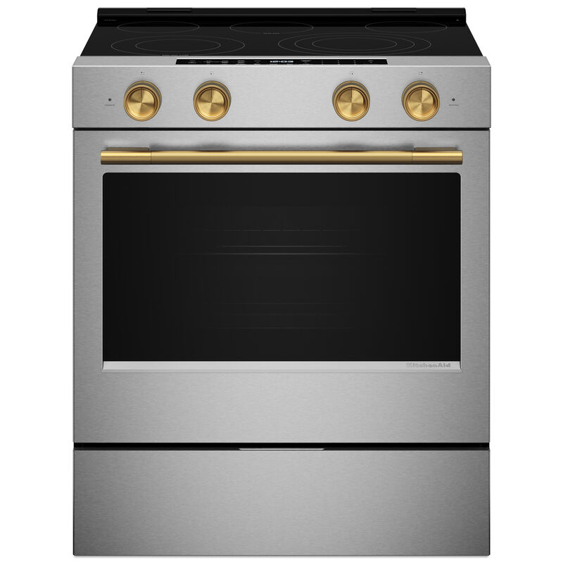 KitchenAid Handle and Knob Hardware Accessory Kit for Slide-In Convection Range - Brass, , hires