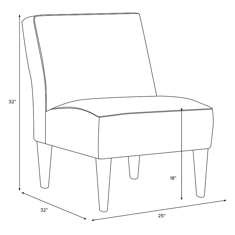 Skyline Furniture Armless Chair in Linen Fabric - Blue Laguna, , hires
