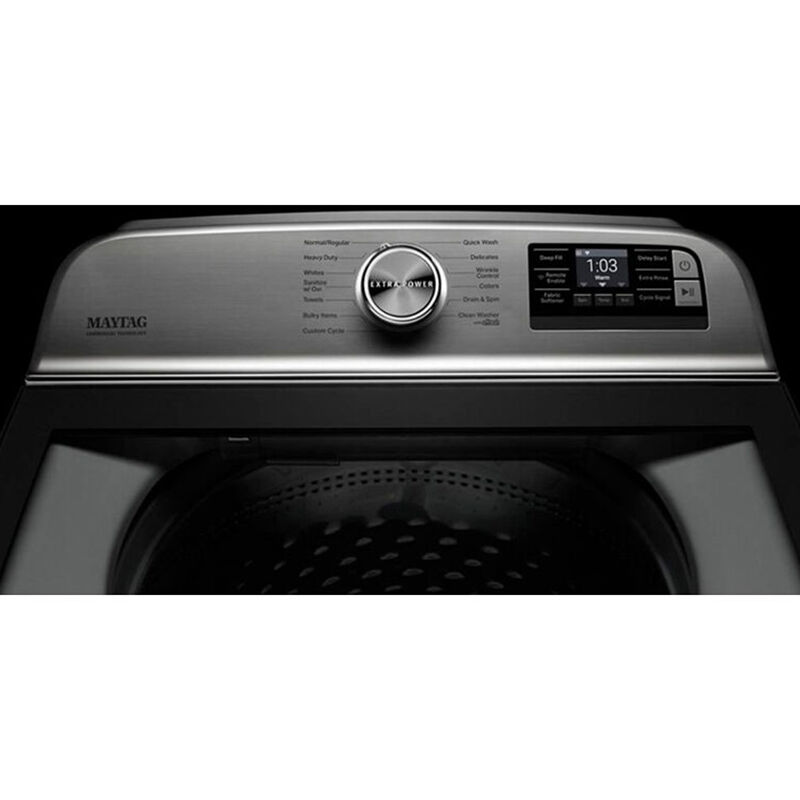 Maytag 27 in. 5.2 cu. ft. Smart Top Load Washer with Agitator & Extra Power Button - White, White, hires