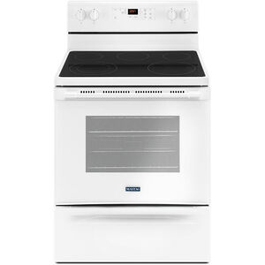 Maytag 30 in. 5.3 cu. ft. Oven Freestanding Electric Range with 5 Smoothtop Burners - White, , hires