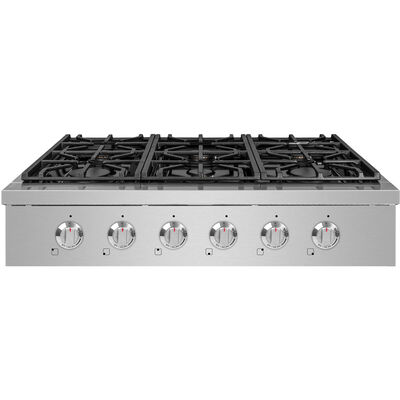 NXR Pro-Style Series 36 in. Natural Gas Cooktop with 6 Sealed Burners - Stainless Steel | SCT3611