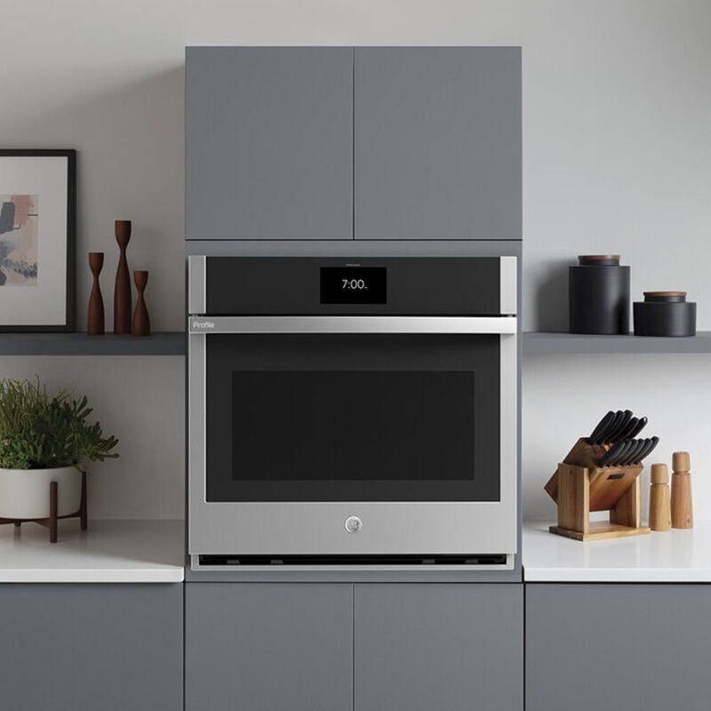 GE Profile 30 in. 5 cu. ft. Smart Electric Single Wall Oven with True European Convection - Stainless Steel, Stainless Steel, hires