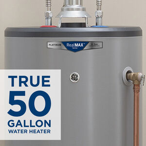 GE RealMax Platinum Natural Gas 50 Gallon Tall Water Heater with 12-Year Parts Warranty, , hires