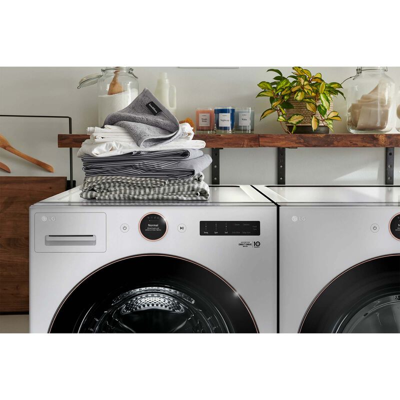 LG 27 in. 7.4 cu. ft. Smart Stackable Gas Dryer with AI Sensor Dry, TurboSteam, Sanitize & Steam Cycle - White, White, hires