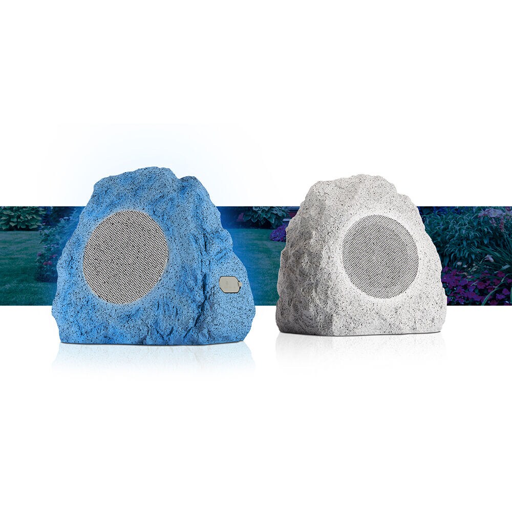ION Glow Stone Rechargeable Wireless Outdoor LED Rock Speakers