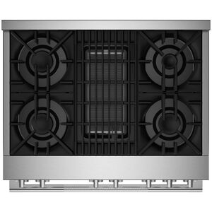 JennAir Rise Series 36 in. 5.1 cu. ft. Smart True European Convection Gas Range with 4 Sealed Burners & Grill - Stainless Steel, , hires
