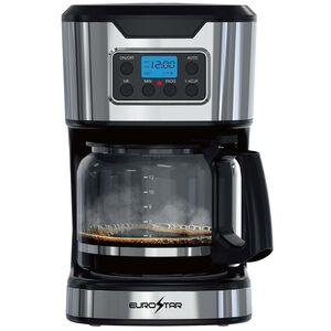 Eurostar 12-Cup Programmable Coffee Maker - Silver, , hires