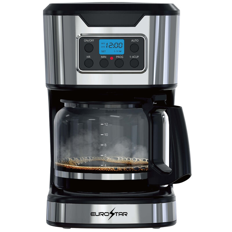 Eurostar 12-Cup Programmable Coffee Maker - Silver, , hires