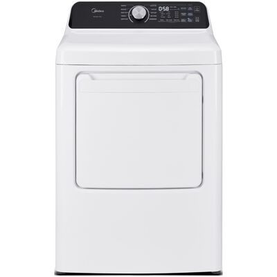 Midea 27 in. 7.0 cu. ft. Smart Gas Dryer with Sensor Dry & Sanitize Cycle - White | MLTG45N4BWW