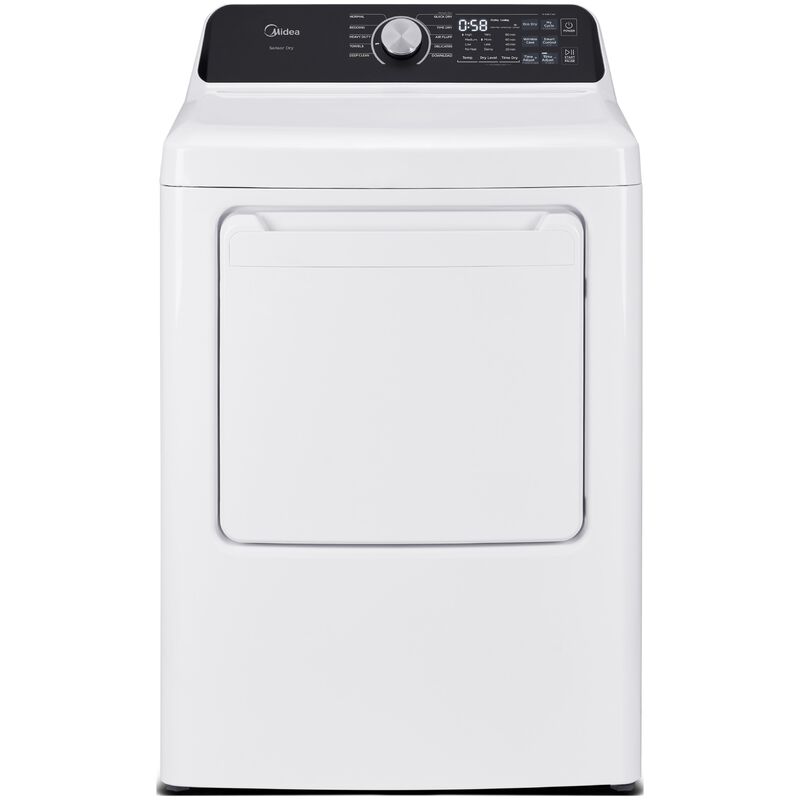 Midea 27 in. 7.0 cu. ft. Smart Gas Dryer with Sensor Dry & Sanitize Cycle - White, White, hires