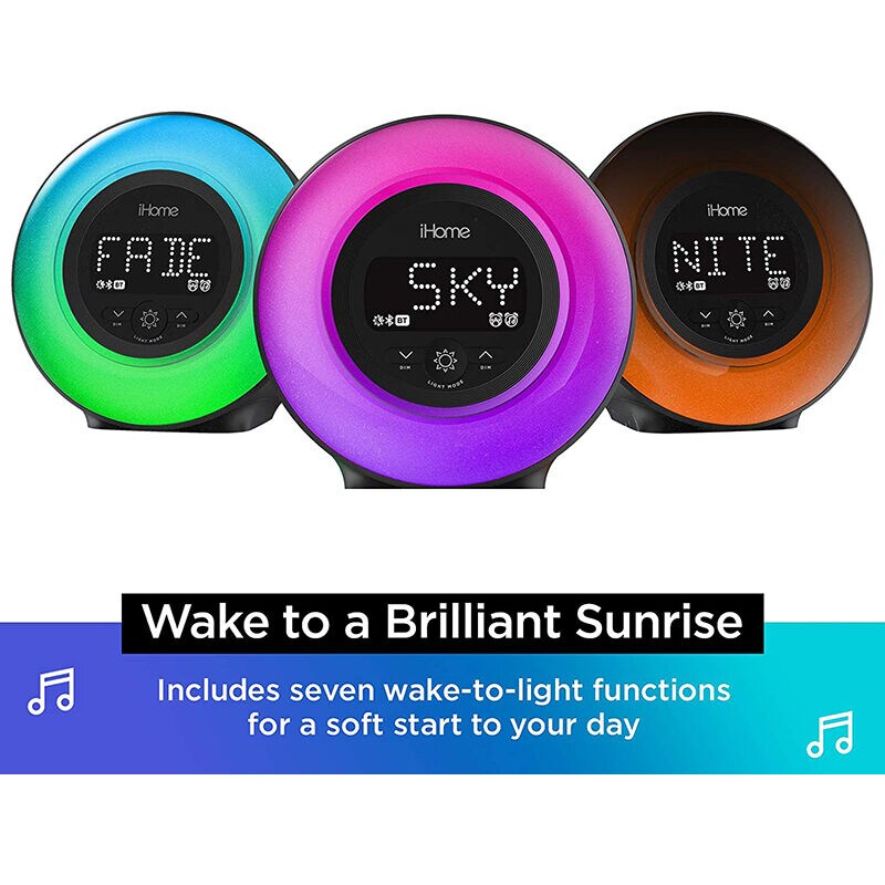 iHome Powerclock Glow Color Changing Bluetooth Alarm Clock P.C