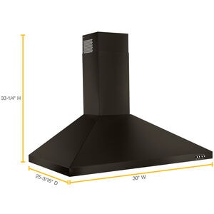 Whirlpool 30 in. Convertible Chimney Style Range Hood with 400 CFM, 3 Fan Speeds & 2 LED Lights - Black Stainless, , hires