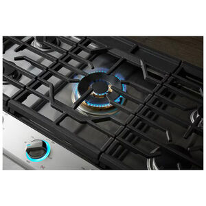 Samsung 36 in. 5-Burner Smart Natural Gas Cooktop with Griddle, Simmer Burner & Power Burner - Stainless Steel, Stainless Steel, hires