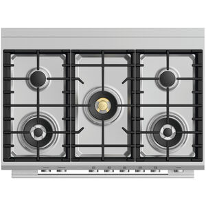 Fisher & Paykel Series 9 36 in. 4.9 cu. ft. True European Convection Dual Fuel Range with 5 Sealed Burners - Stainless Steel, , hires